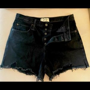 High waisted black shorts